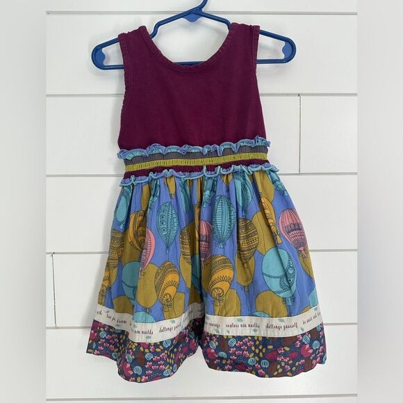 Matilda Jane Dress Size 2 Paint By Number Purple Blue Maroon Balloons - Picture 1 of 3